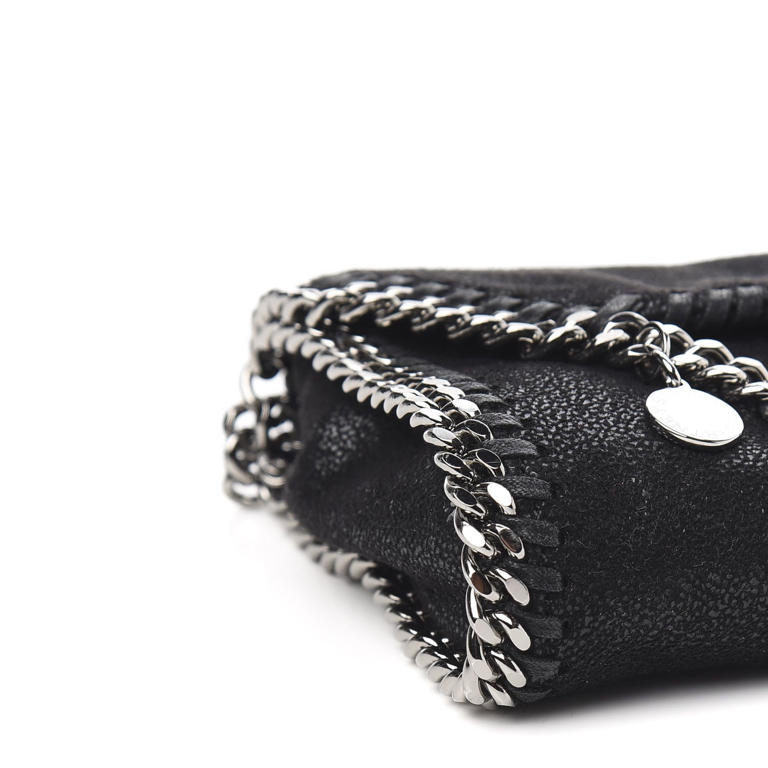 Stella McCartney Shaggy Deer Tiny Falabella Fold Over Tote Black 6 of 8