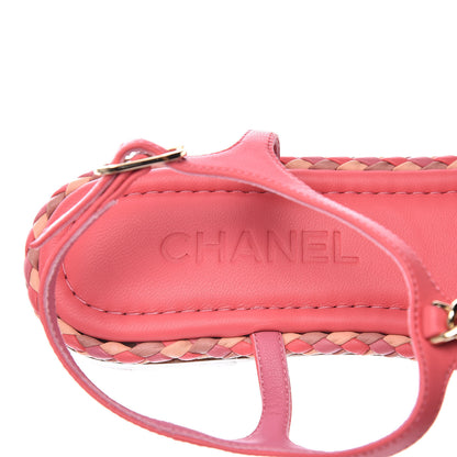 Chanel Lambskin CC Chain Thong Sandals 38 Bright Pink 5 of 8