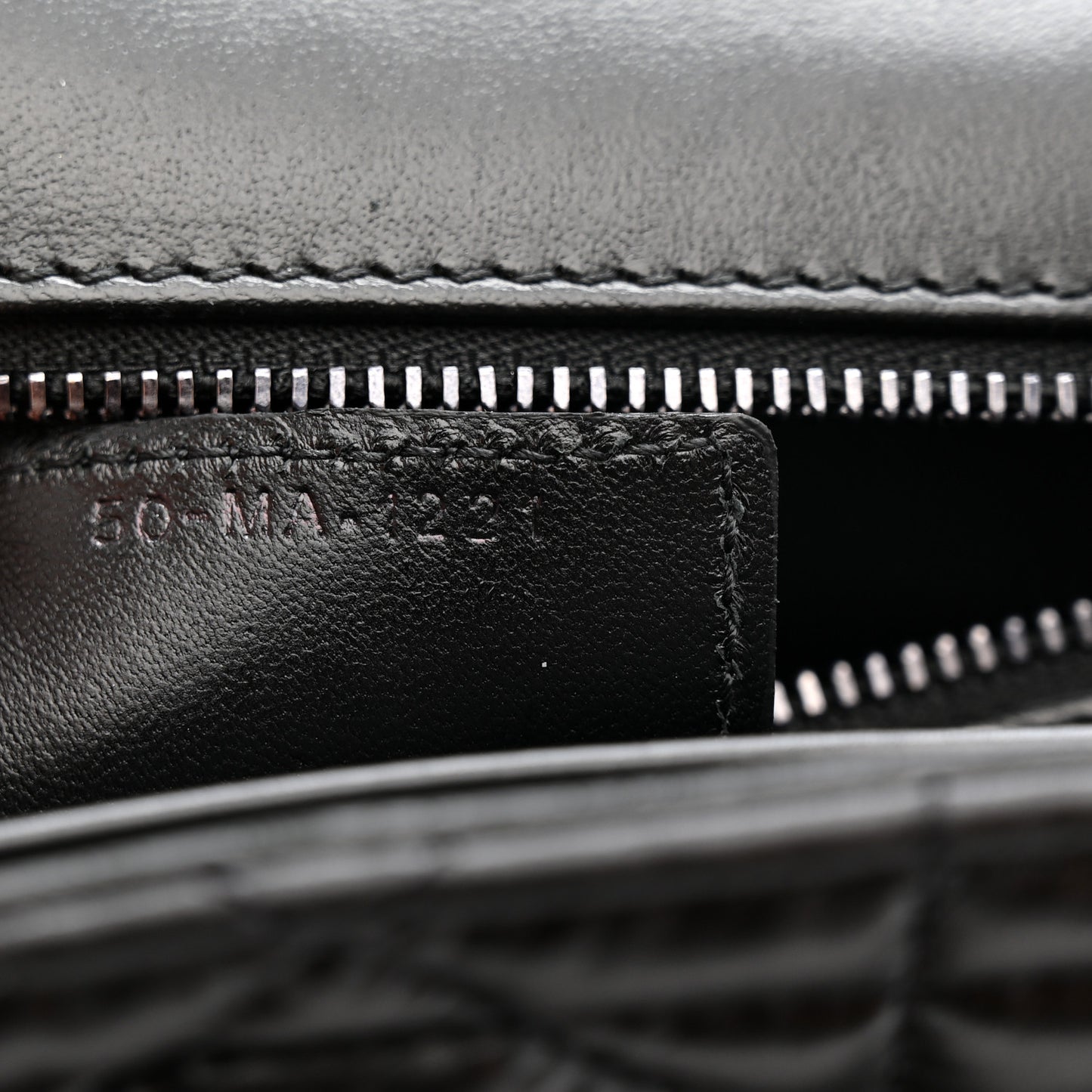 Calfskin Macrocannage Large Caro Bag Black