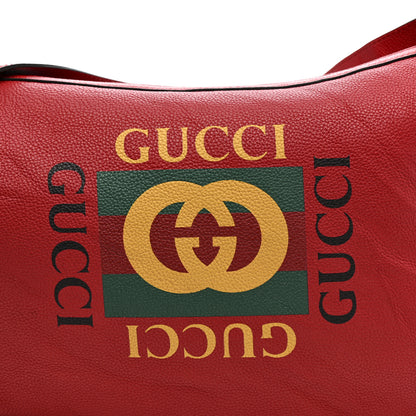 Gucci Grained Calfskin Logo Half Moon Hobo Red 9 of 13
