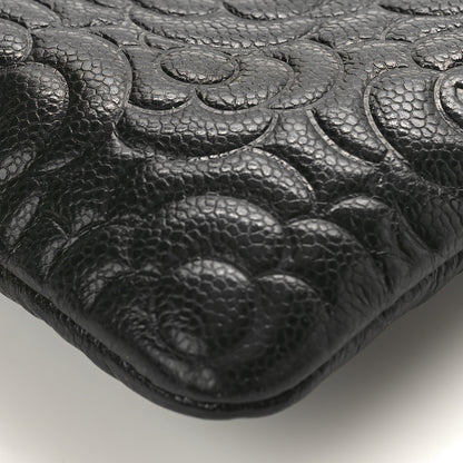 Chanel Caviar Camellia Embossed Medium Cosmetic Case Black 8 of 8