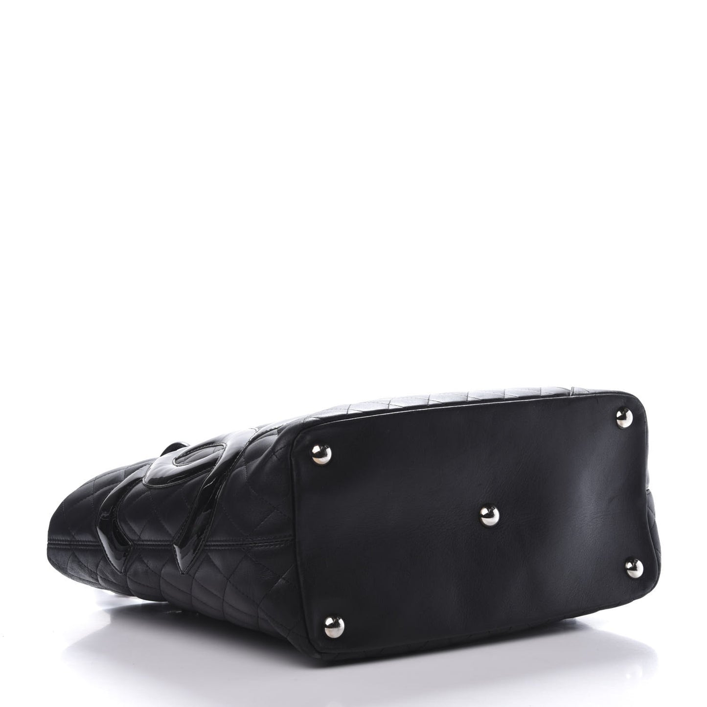 Calfskin Quilted Large Cambon Tote Black