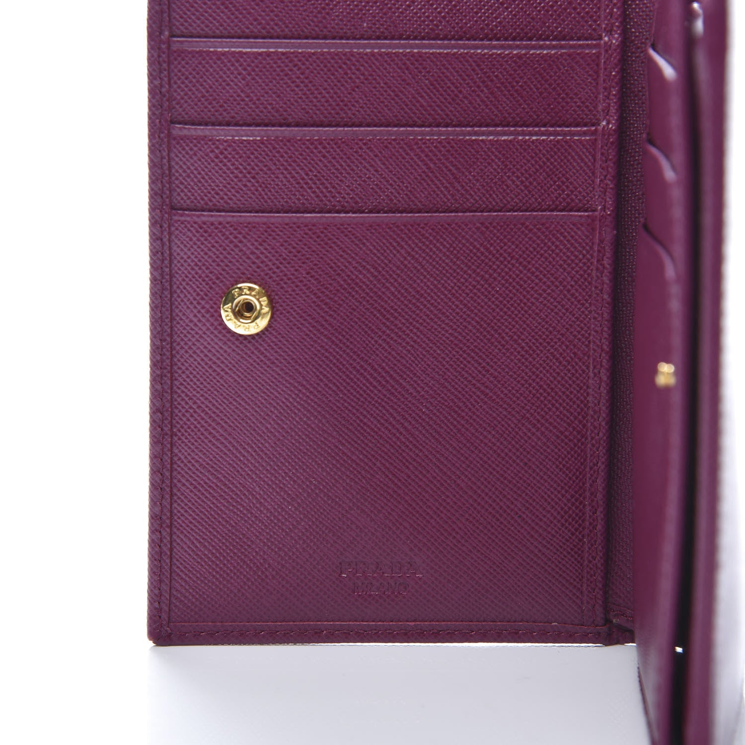 Prada Saffiano Metal Bi-Fold Wallet Purple 7 of 9