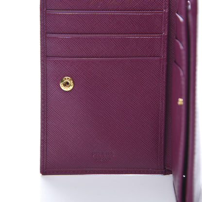 Prada Saffiano Metal Bi-Fold Wallet Purple 7 of 9