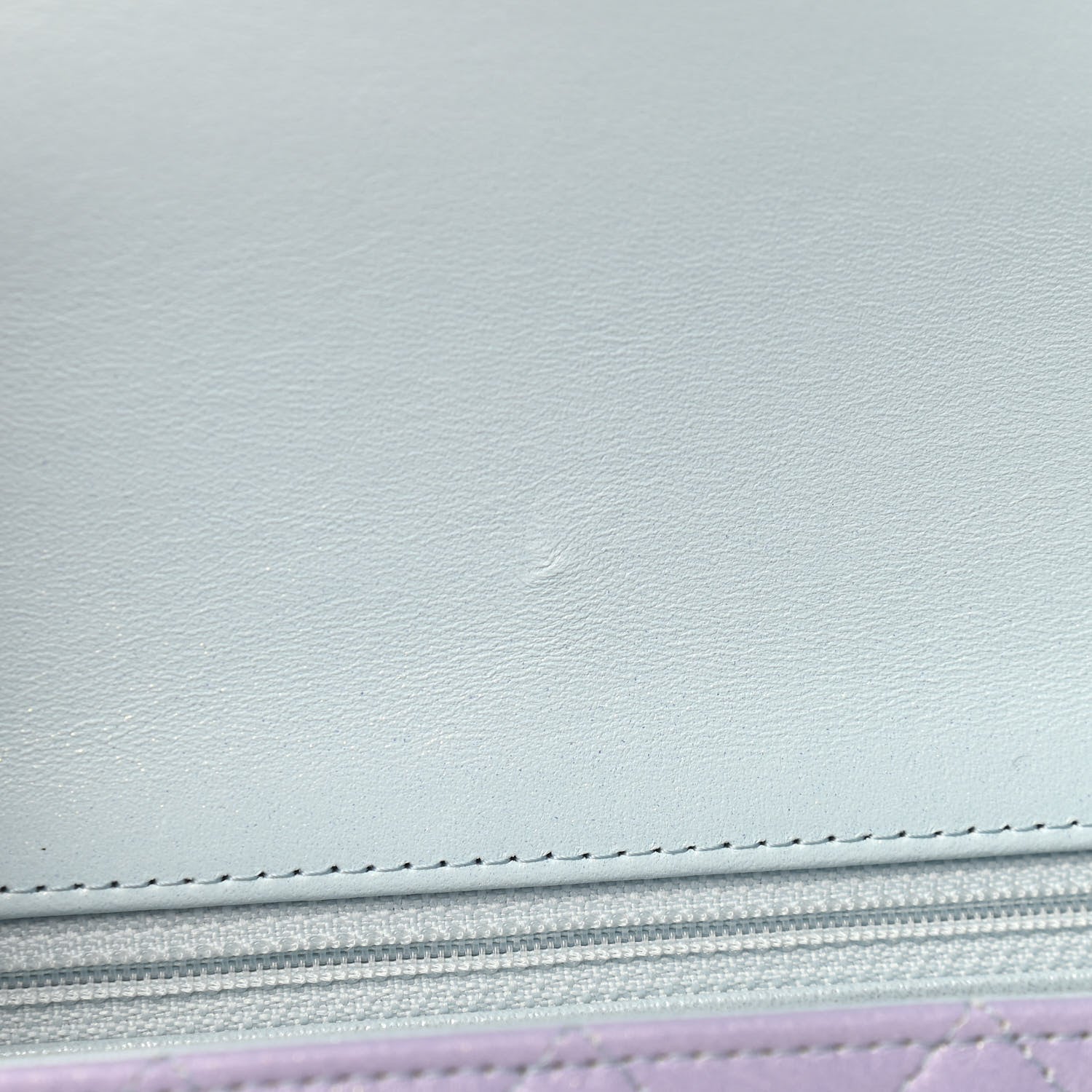 Chanel Perforated Lambskin Quilted Mini Rectangular Flap Light Blue Light Purple White 10 of 10