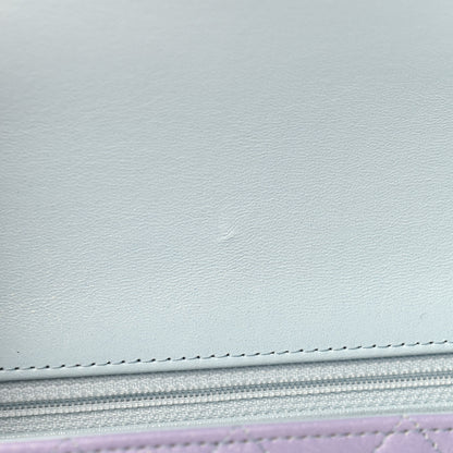 Chanel Perforated Lambskin Quilted Mini Rectangular Flap Light Blue Light Purple White 10 of 10