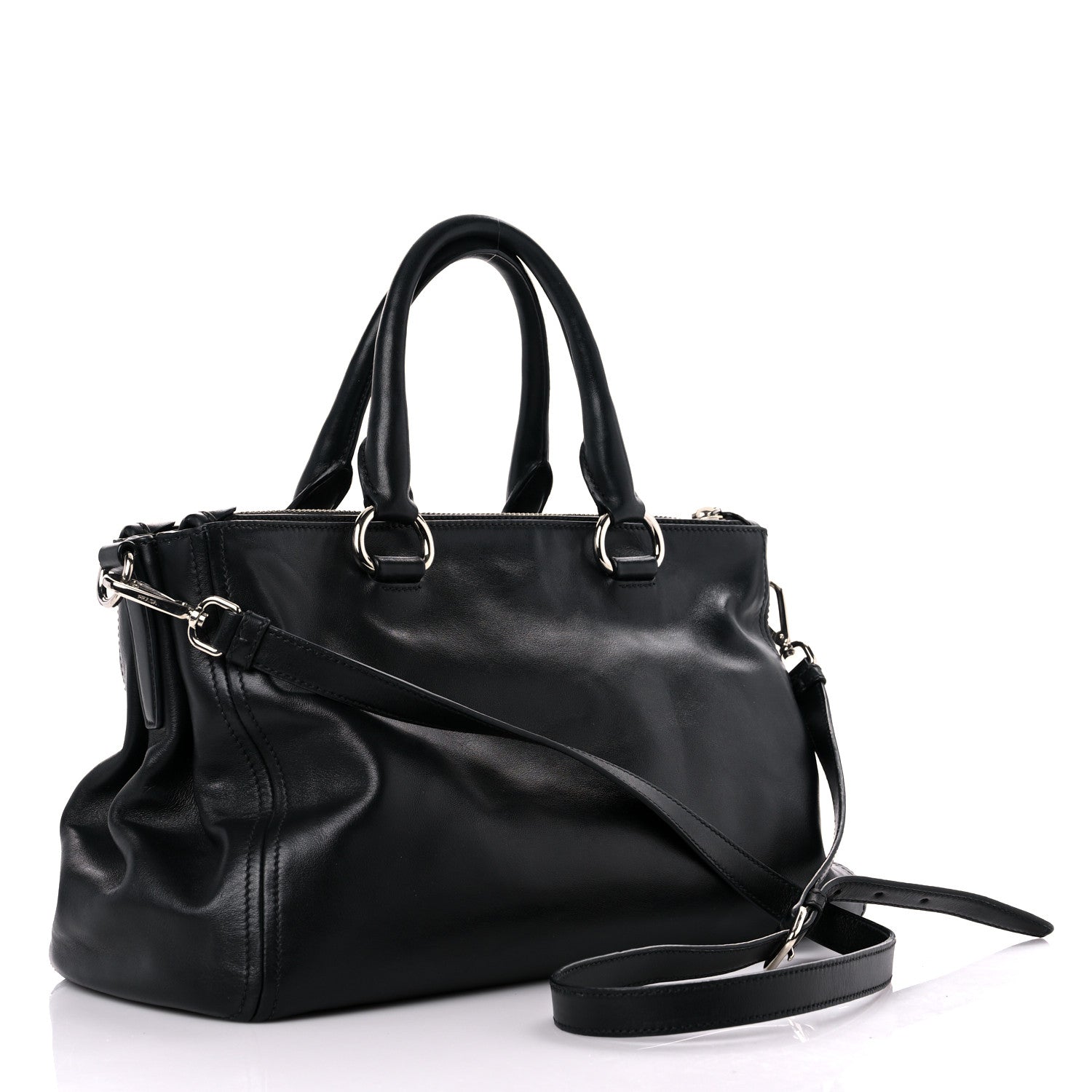 Prada Soft Calfskin Tote Black 2 of 14