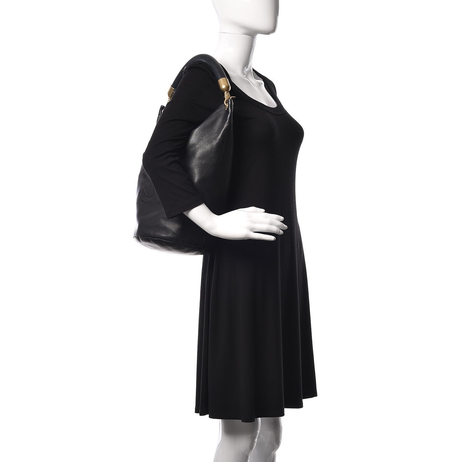 Chanel Calfskin CC Bucket Bag Black 2 of 12