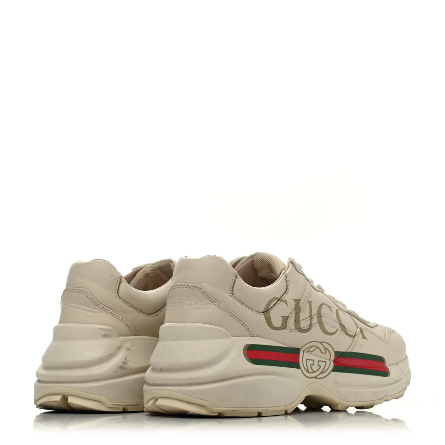 Calfskin Logo Womens Rhyton Sneakers 38.5 Ivory