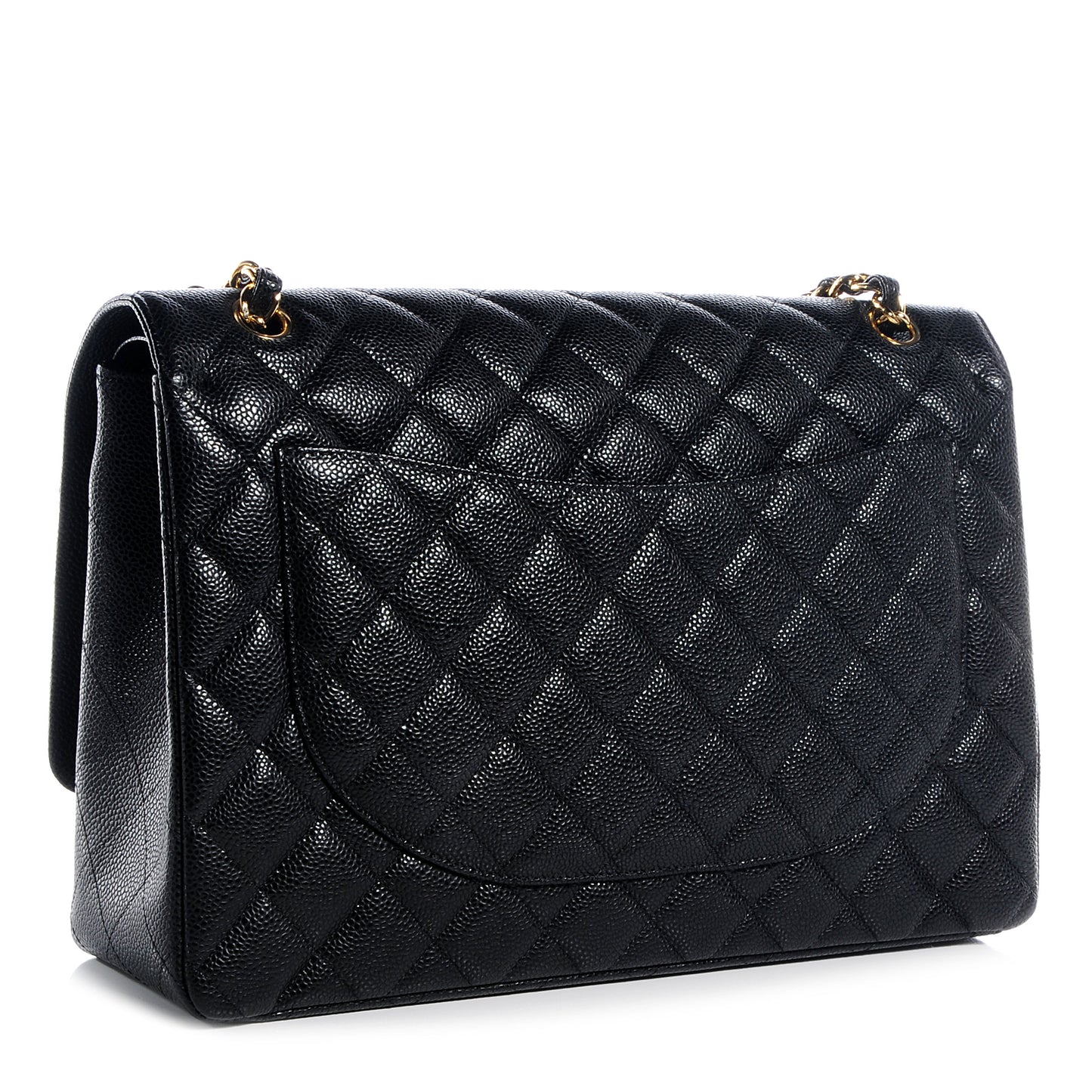 Caviar Quilted Maxi Double Flap Black