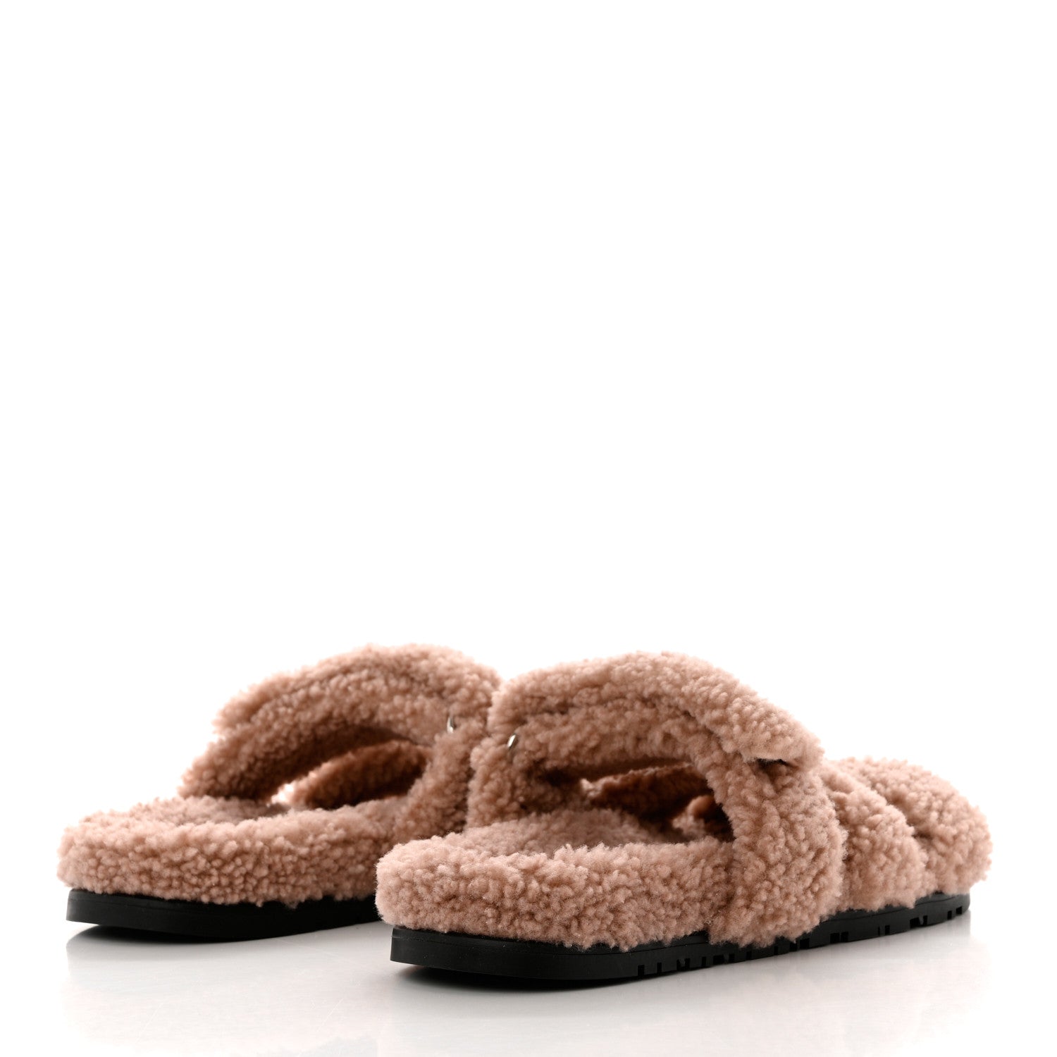 Hermes Woolskin Womens Chypre Sandals 39 Bois De Santal 4 of 8