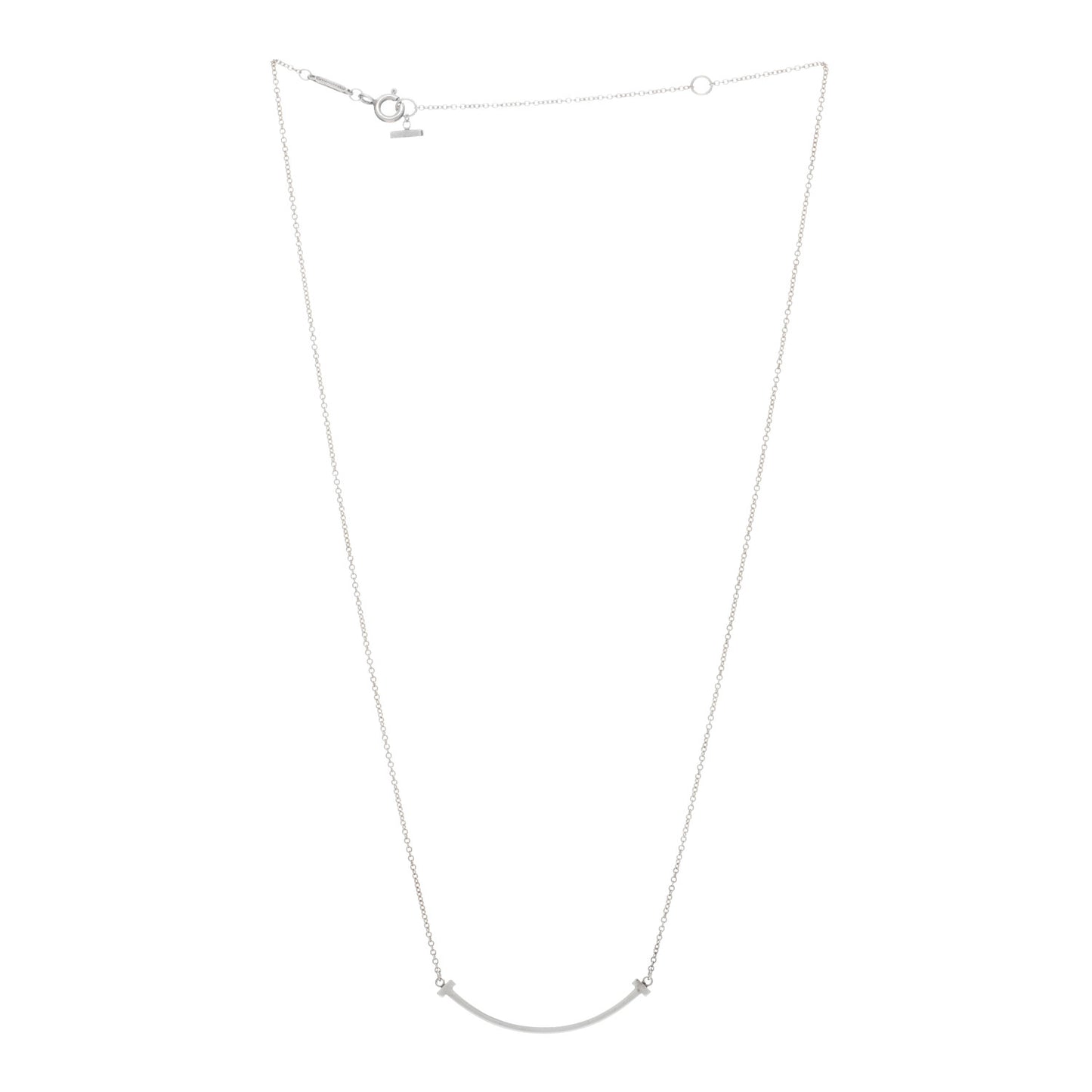 Sterling Silver Small T Smile Pendant Necklace