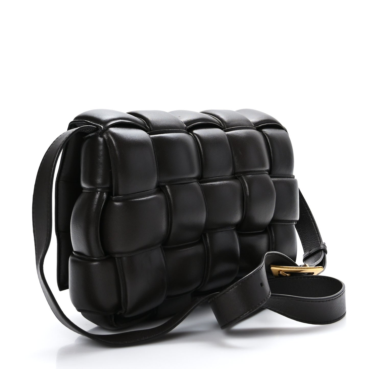 Nappa Maxi Intreccio Padded Cassette Crossbody Bag Fondente