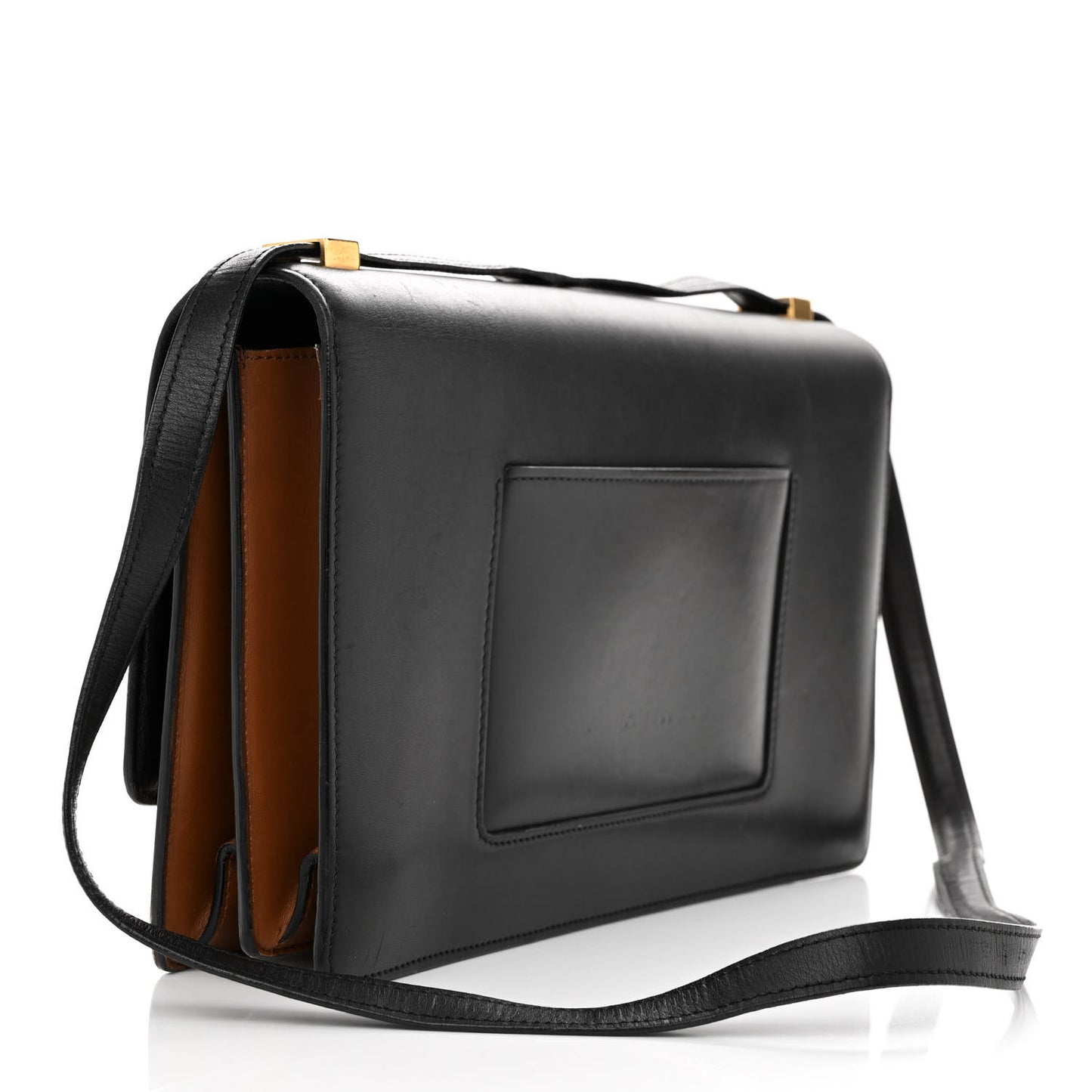 Calfskin Medium Bi-Color Case Flap Camel