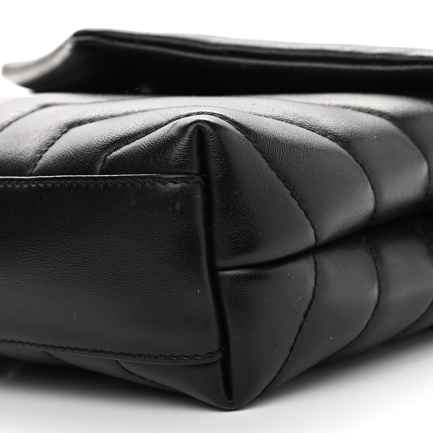 Calfskin Y Quilted Monogram Toy Loulou Crossbody Bag Black