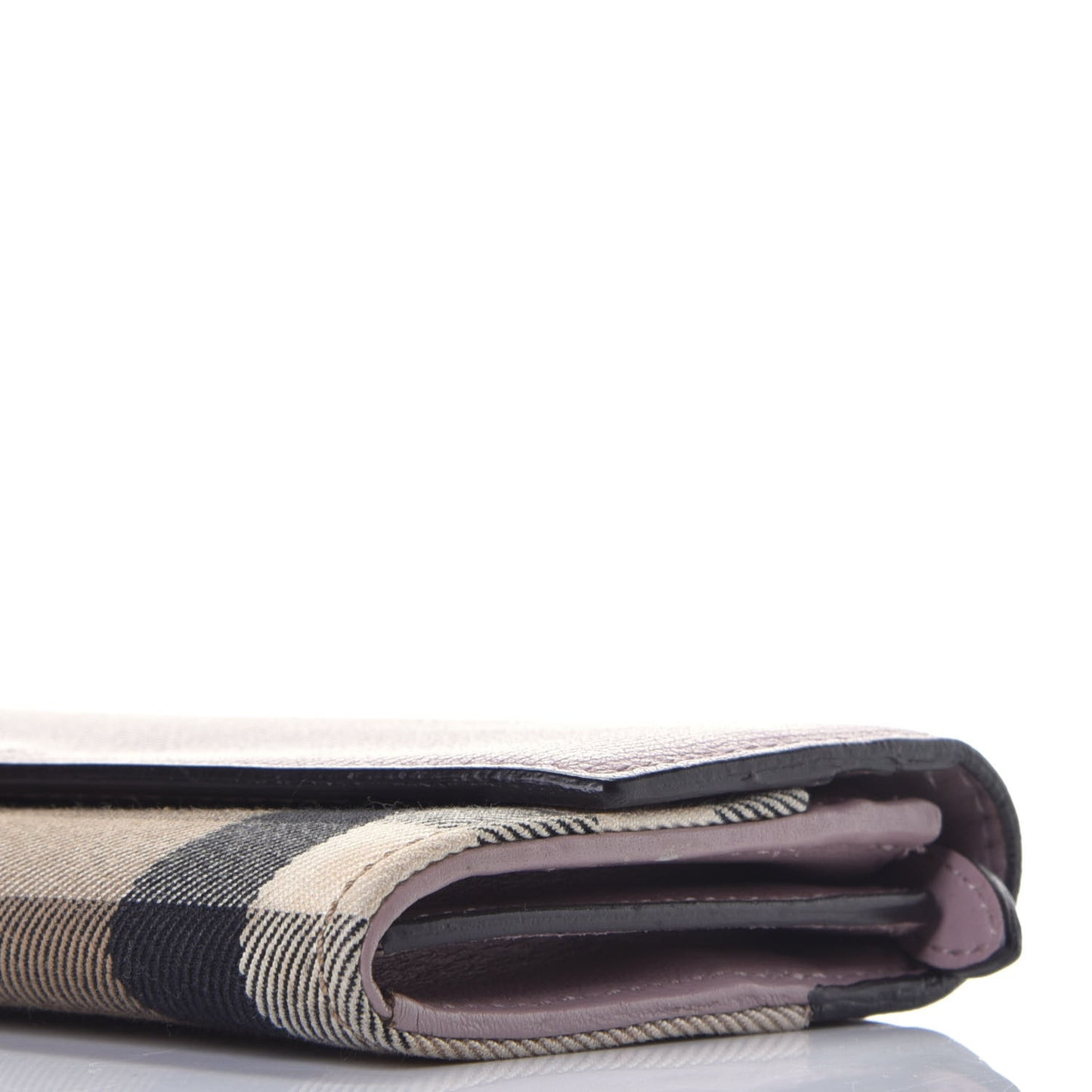 Calfskin House Check Porter Continental Wallet Pale Orchid