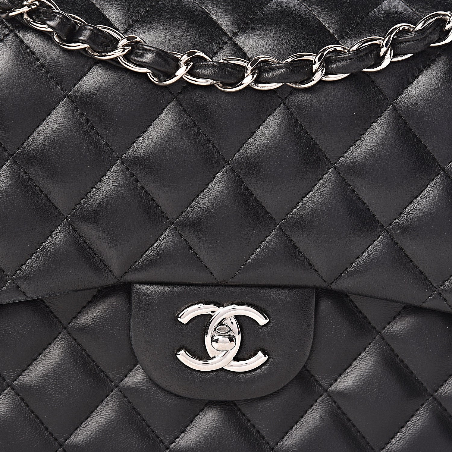 Chanel Lambskin Quilted Jumbo Double Flap Black 21 of 21
