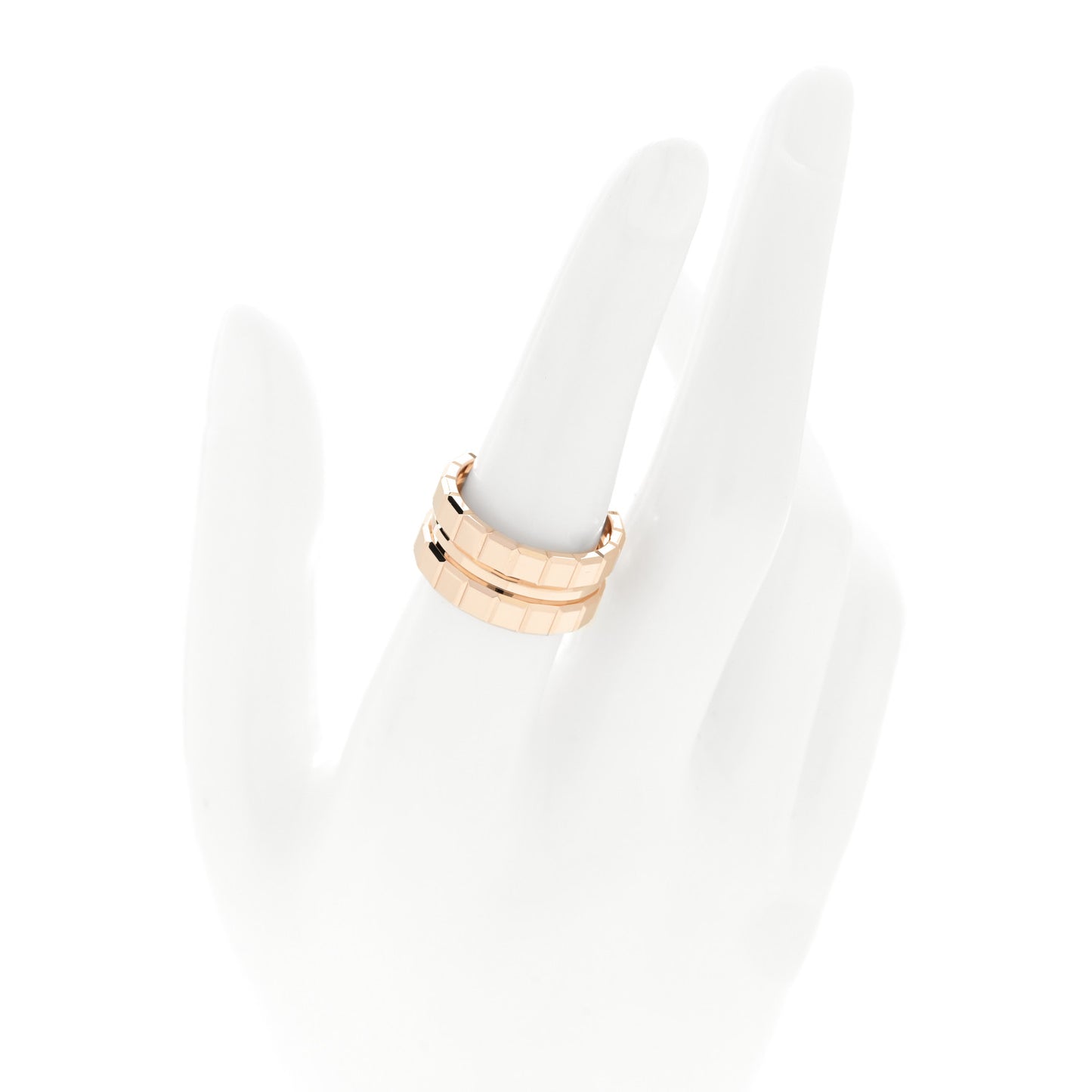 18K Rose Gold Ice Wide 3 Band Ring 55 7.25