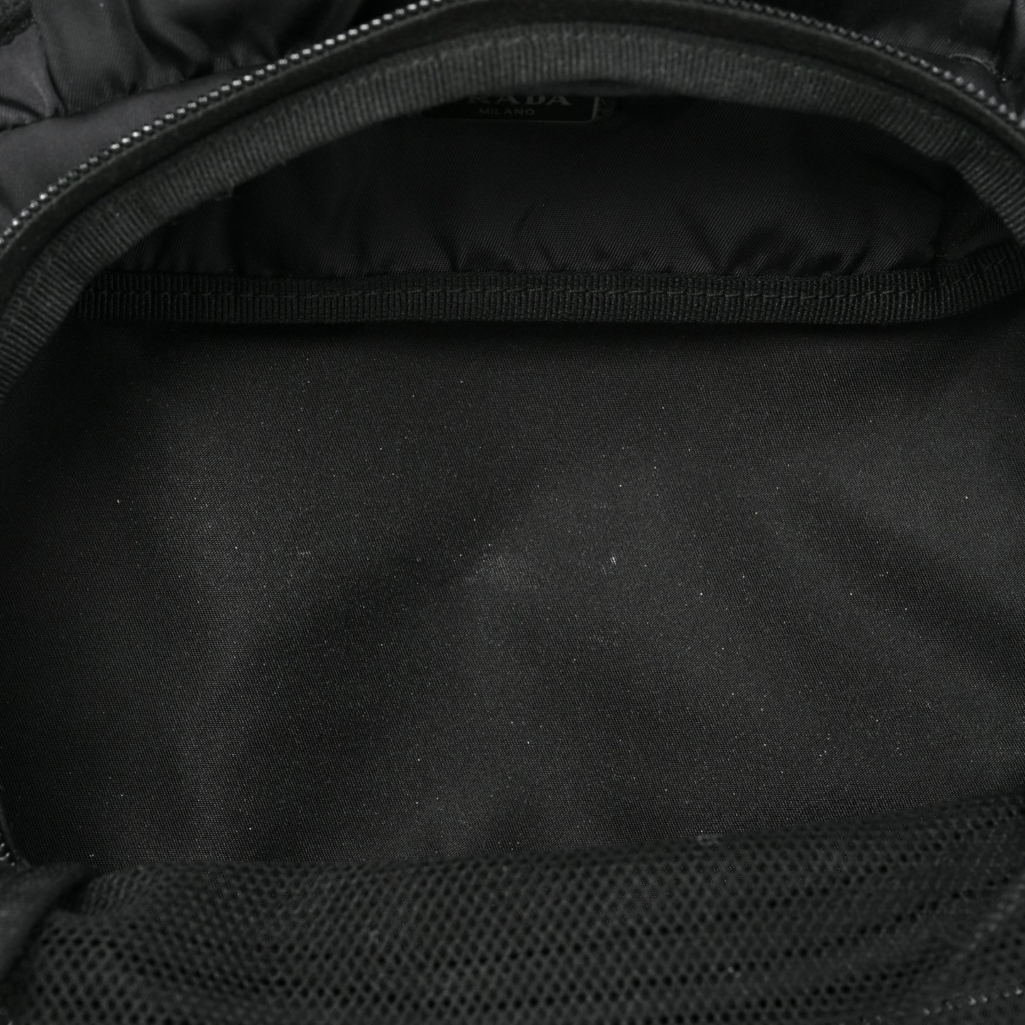 Nylon Vela Saffiano Pouch Black