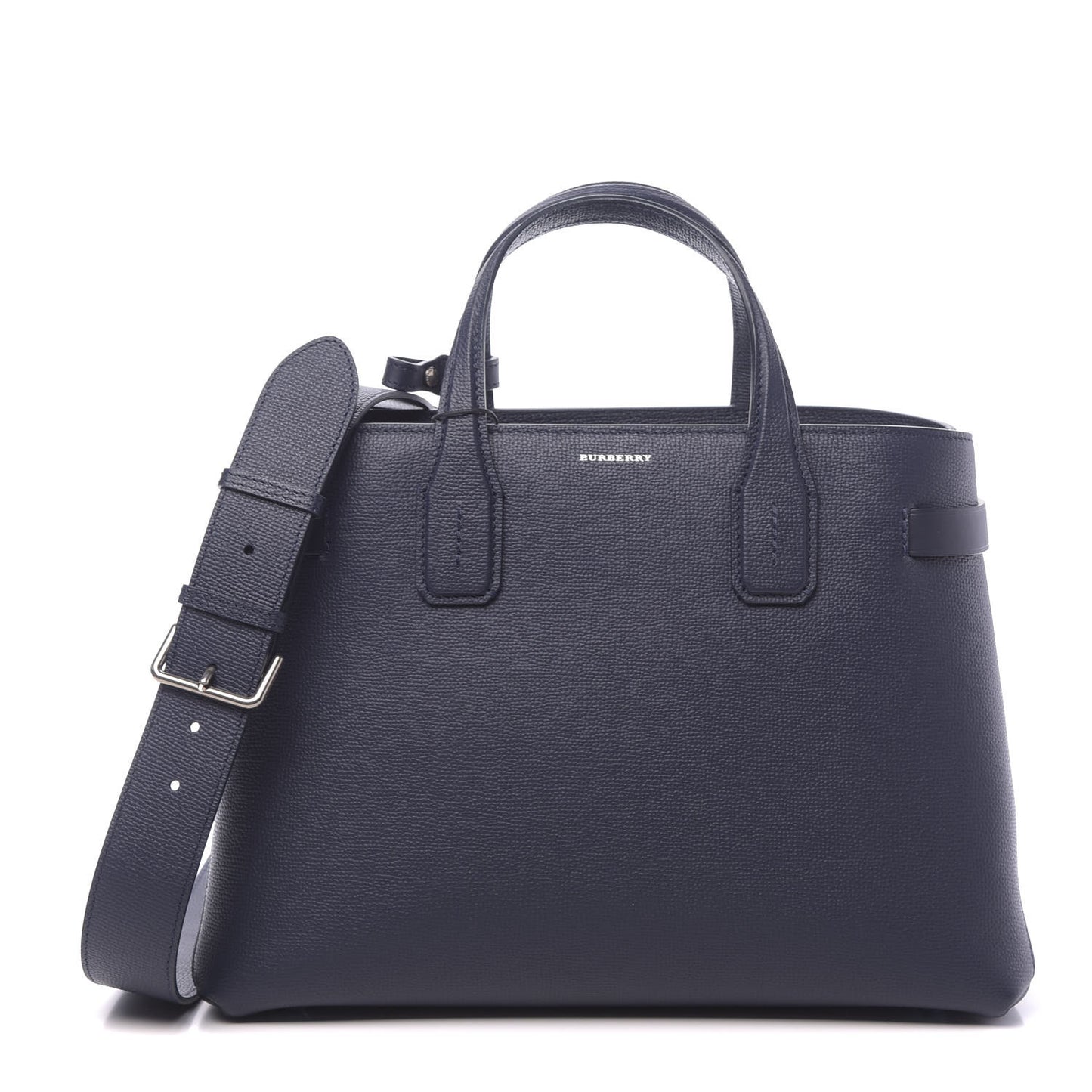 Derby Calfskin Vintage Check Medium Banner Tote Regency Blue