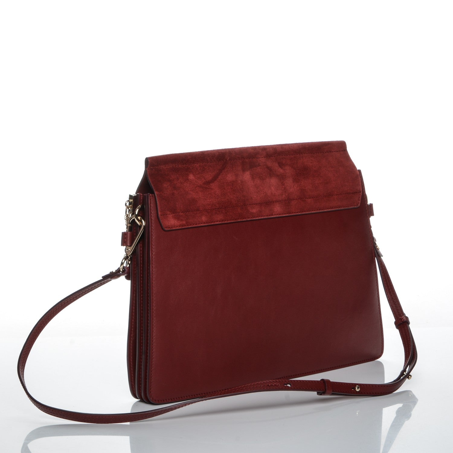 Chloe Calfskin Suede Medium Faye Shoulder Bag Plum Purple 3 of 12