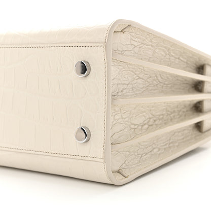 Saint Laurent Calfskin Crocodile Embossed Baby Sac De Jour Crema Soft 10 of 12