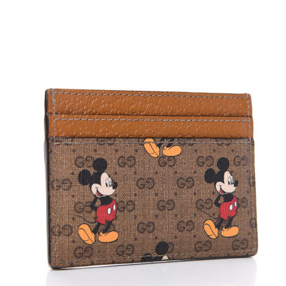 Gucci X DISNEY Mini Vintage GG Supreme Monogram Mickey Mouse Card Holder Beige Vintage Sun Oil 2 of 6