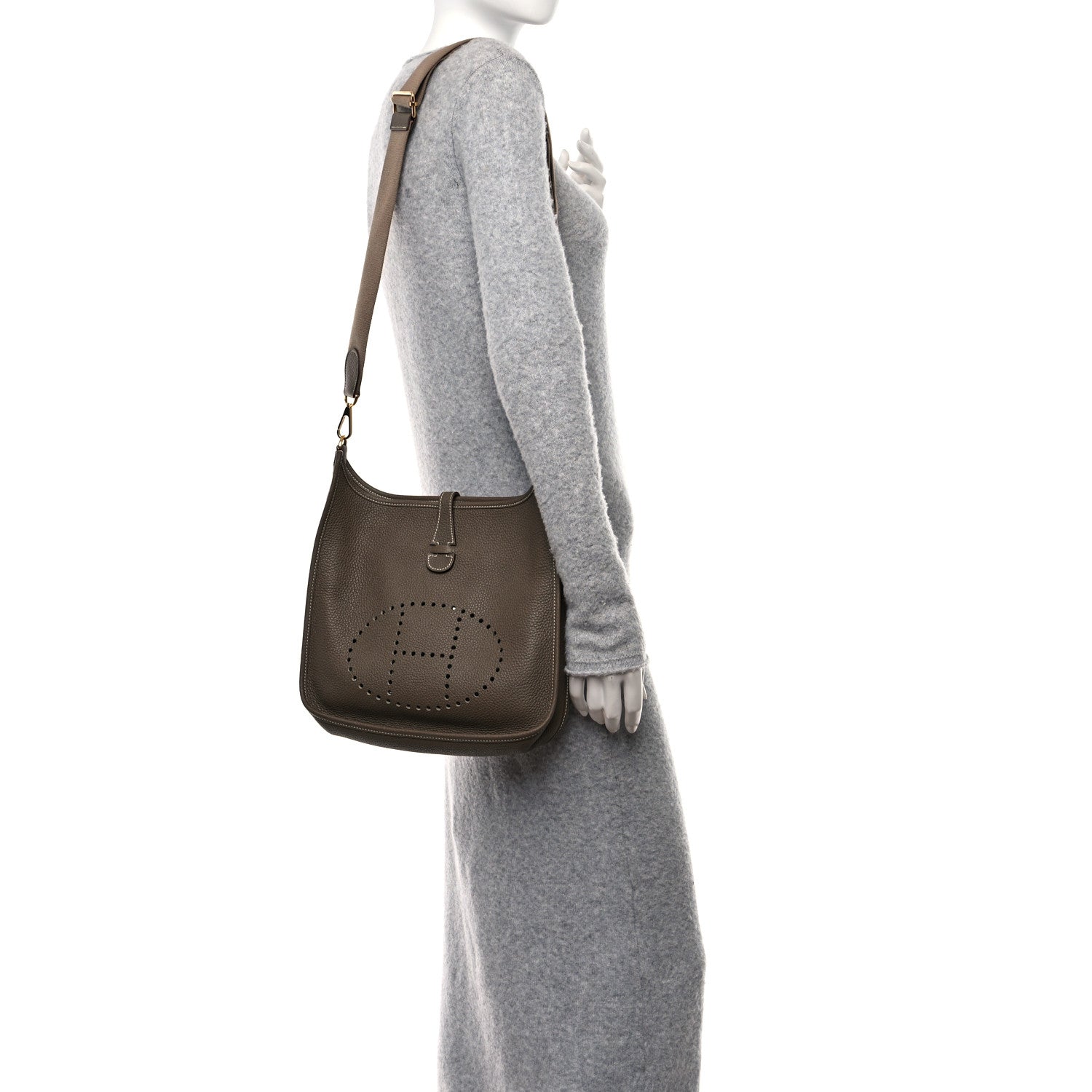 Hermes Taurillon Clemence Evelyne III PM Etoupe 2 of 10