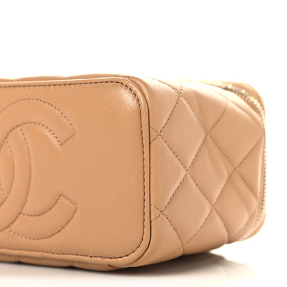 Chanel Lambskin Quilted Pearl Crush Small Vanity Case With Chain Beige 11 of 12