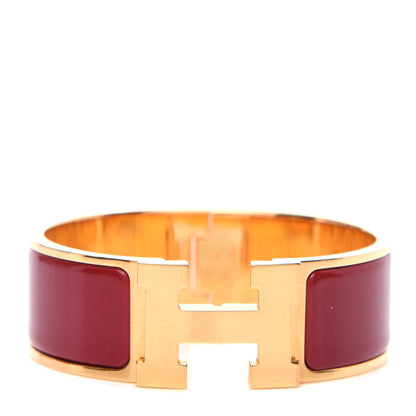Hermes Enamel Wide Clic Clac H Bracelet PM China Red 1 of 4