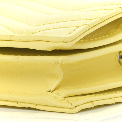 Gucci Calfskin Matelasse GG Marmont Mini Wallet On Chain Banana 7 of 10