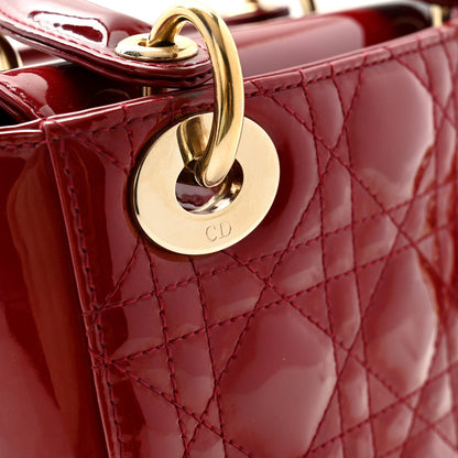 Christian Dior Patent Cannage Mini Lady Dior Red 11 of 12