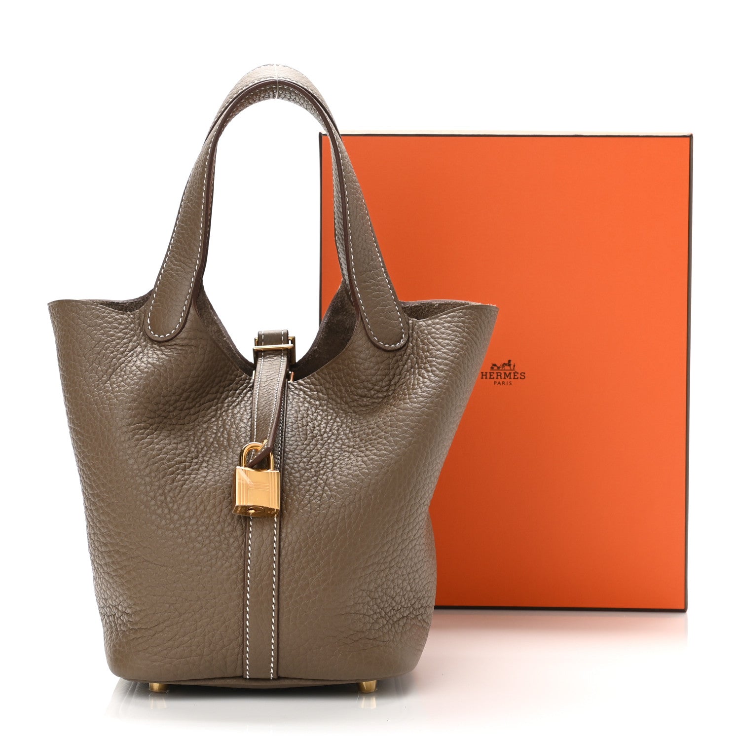 Hermes Taurillon Clemence Picotin Lock 18 PM Etoupe 11 of 11