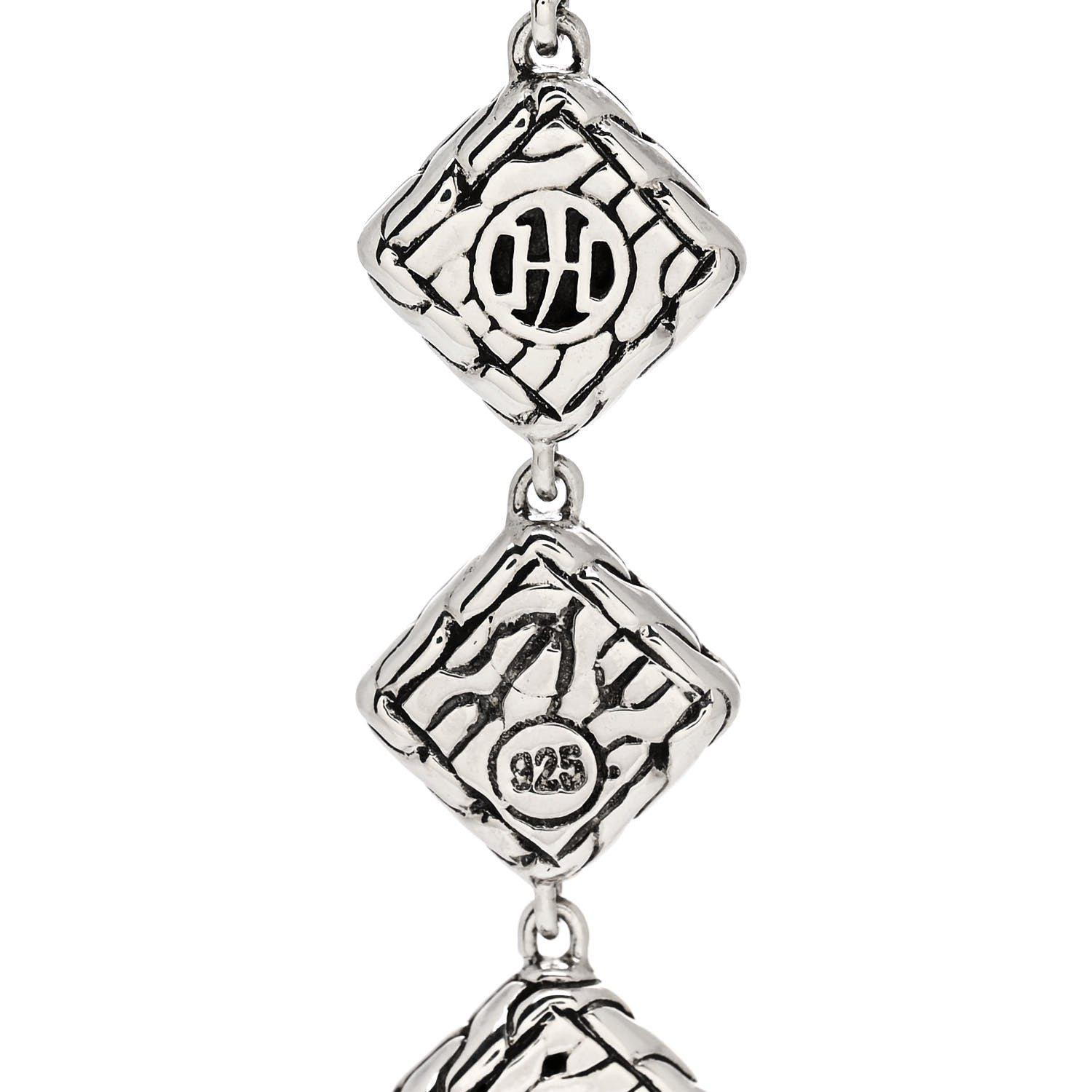 John Hardy Sterling Silver Palu Square Drop Earrings 4 of 4