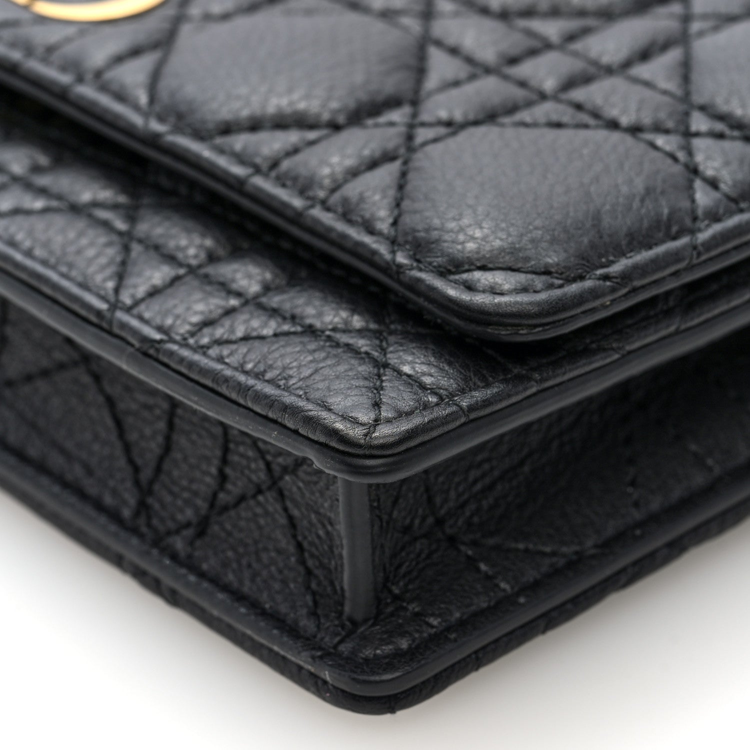 Christian Dior Supple Calfskin Caro Pouch with Chain Black 9 of 10