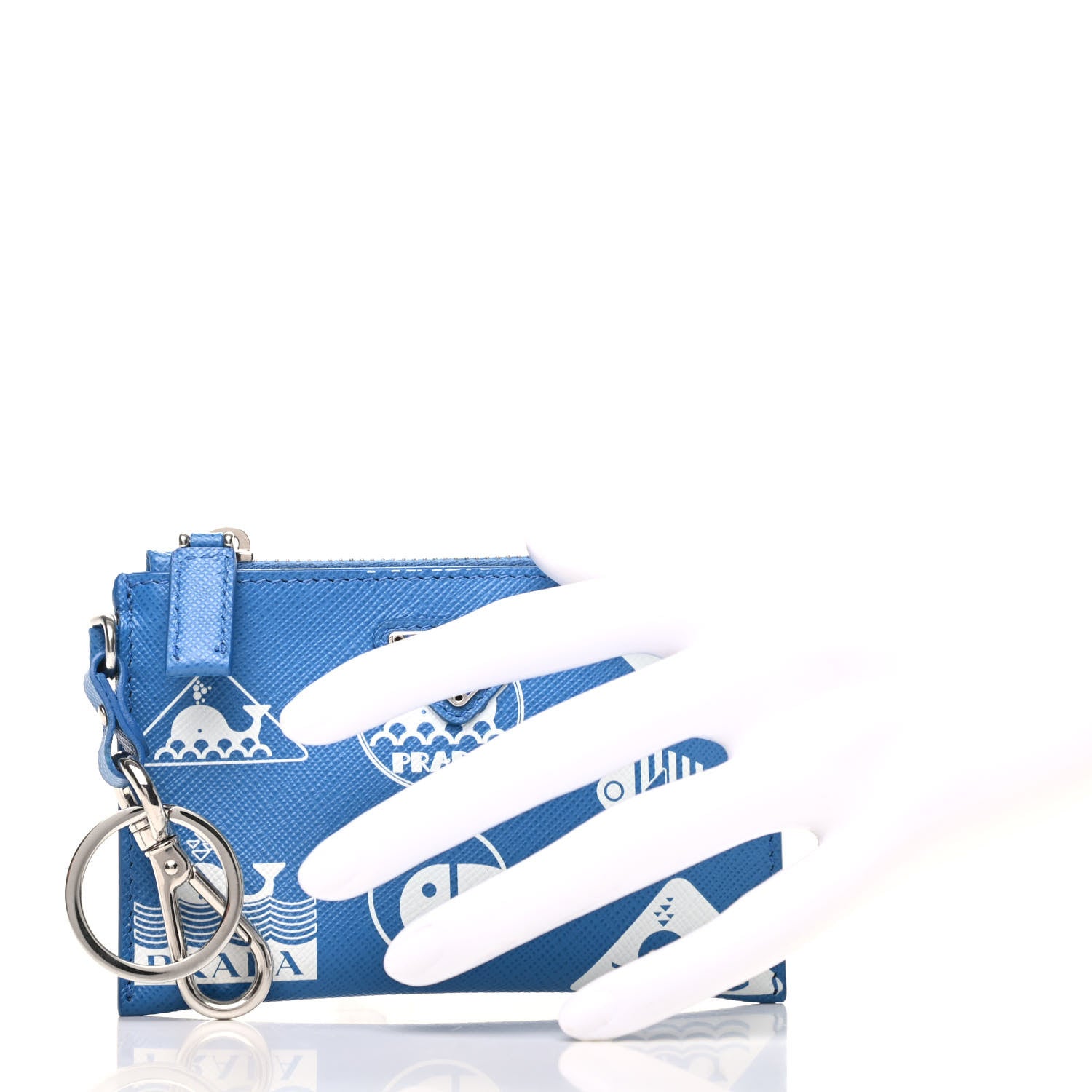Prada Saffiano Whale Key Pouch Marea 2 of 5