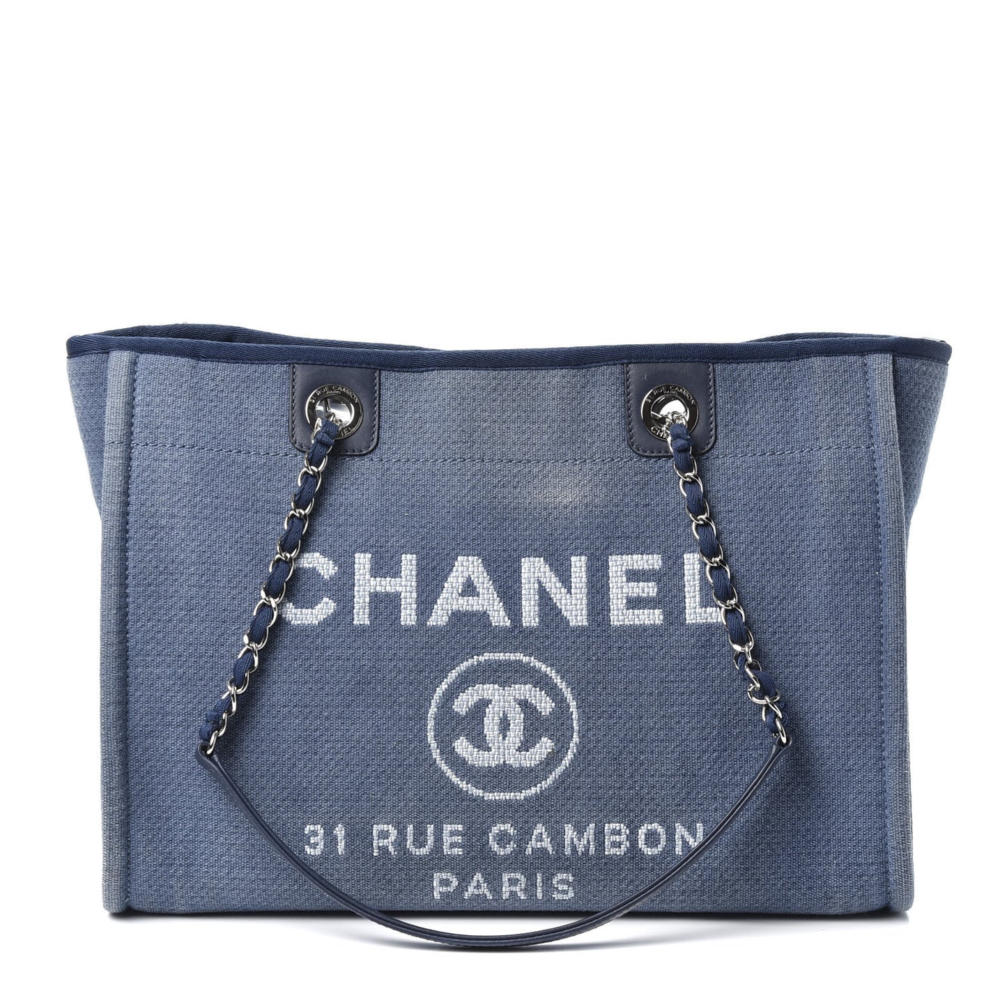 Canvas Small Deauville Tote Denim Blue