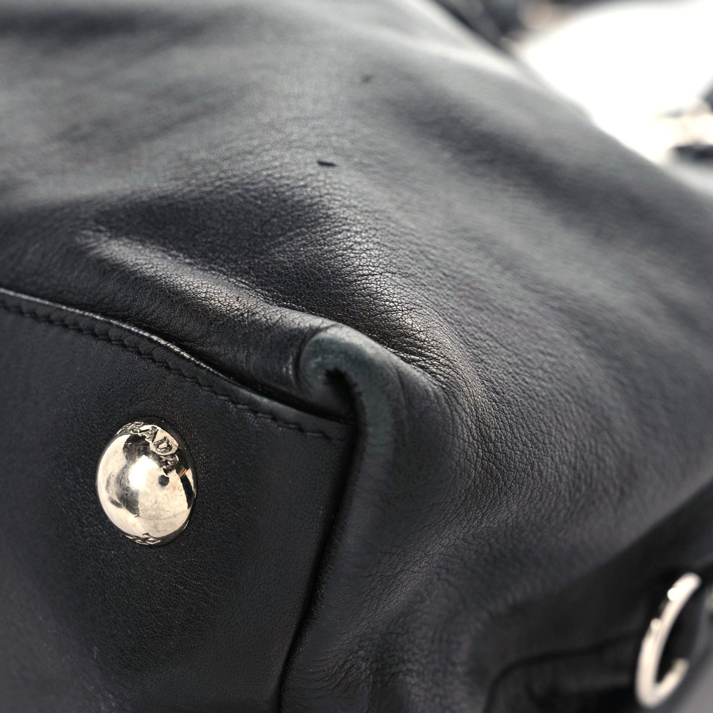 Soft Calf Pleated Tote Black