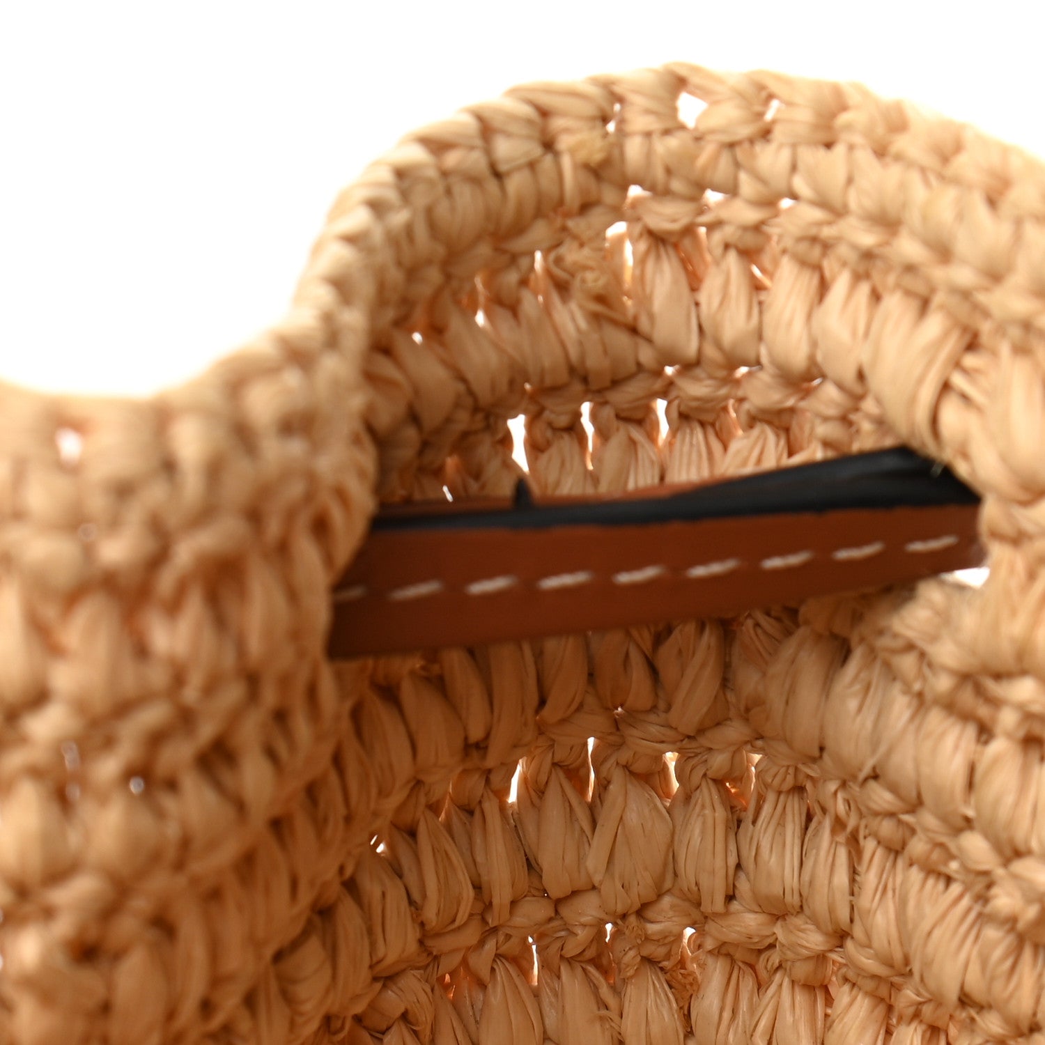 Loewe Raffia Calfskin Balloon Bucket Bag Natural Tan 9 of 10