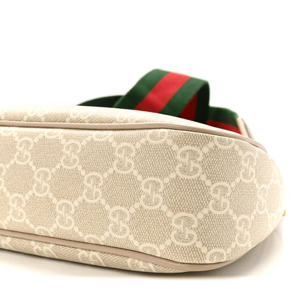 Gucci GG Supreme Monogram Textured Dollar Calfskin Web Small Ophidia GG Handbag Beige Mystic White Oatmeal 10 of 10