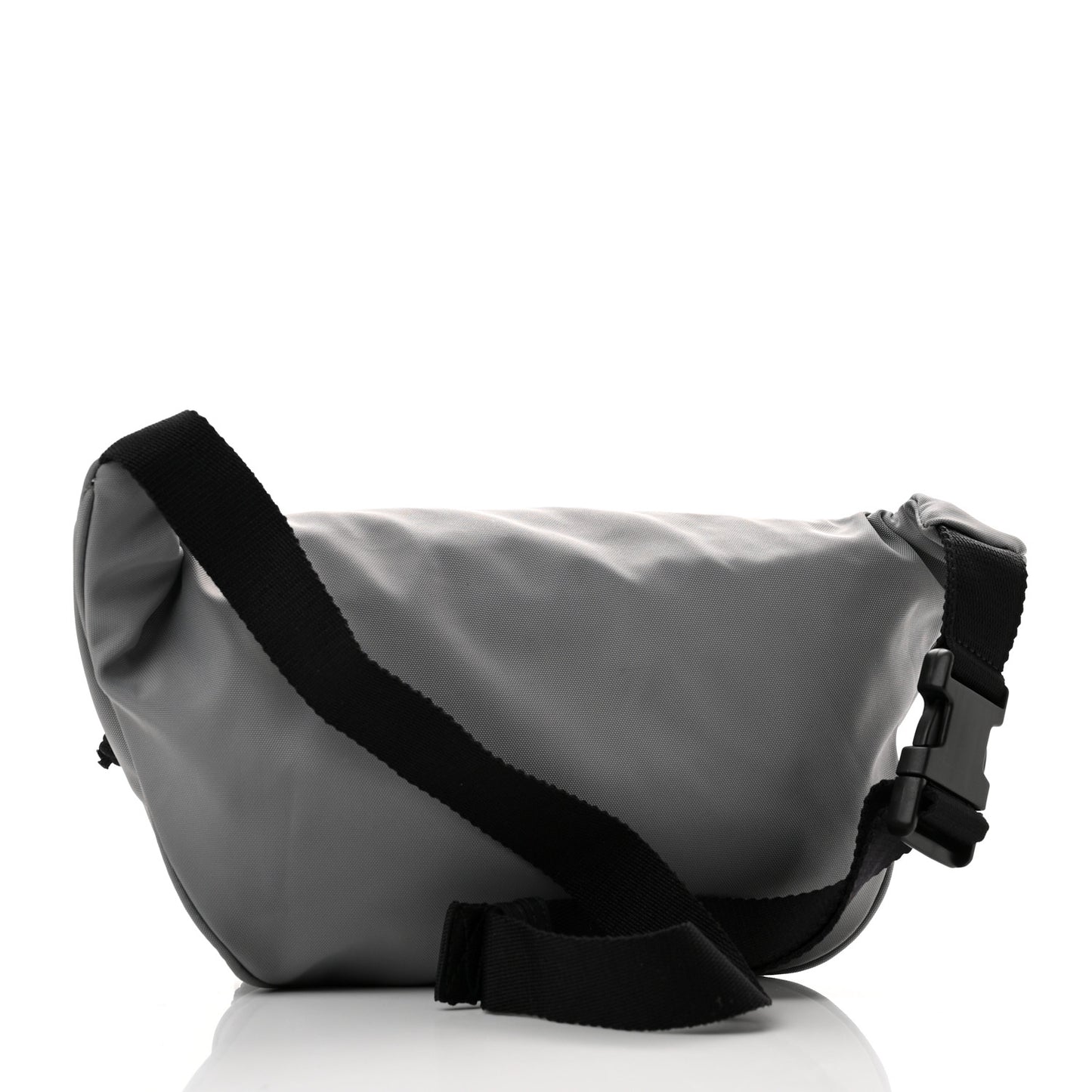 Textured Sport Nylon Logo Embroidered Wheel Beltpack Grey White