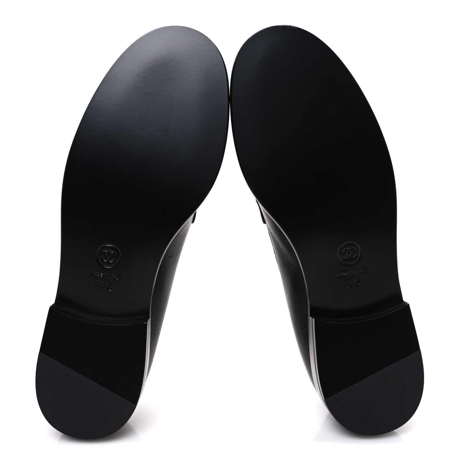 Chanel Lambskin CC Mocassin Loafers 38.5 Black 7 of 11