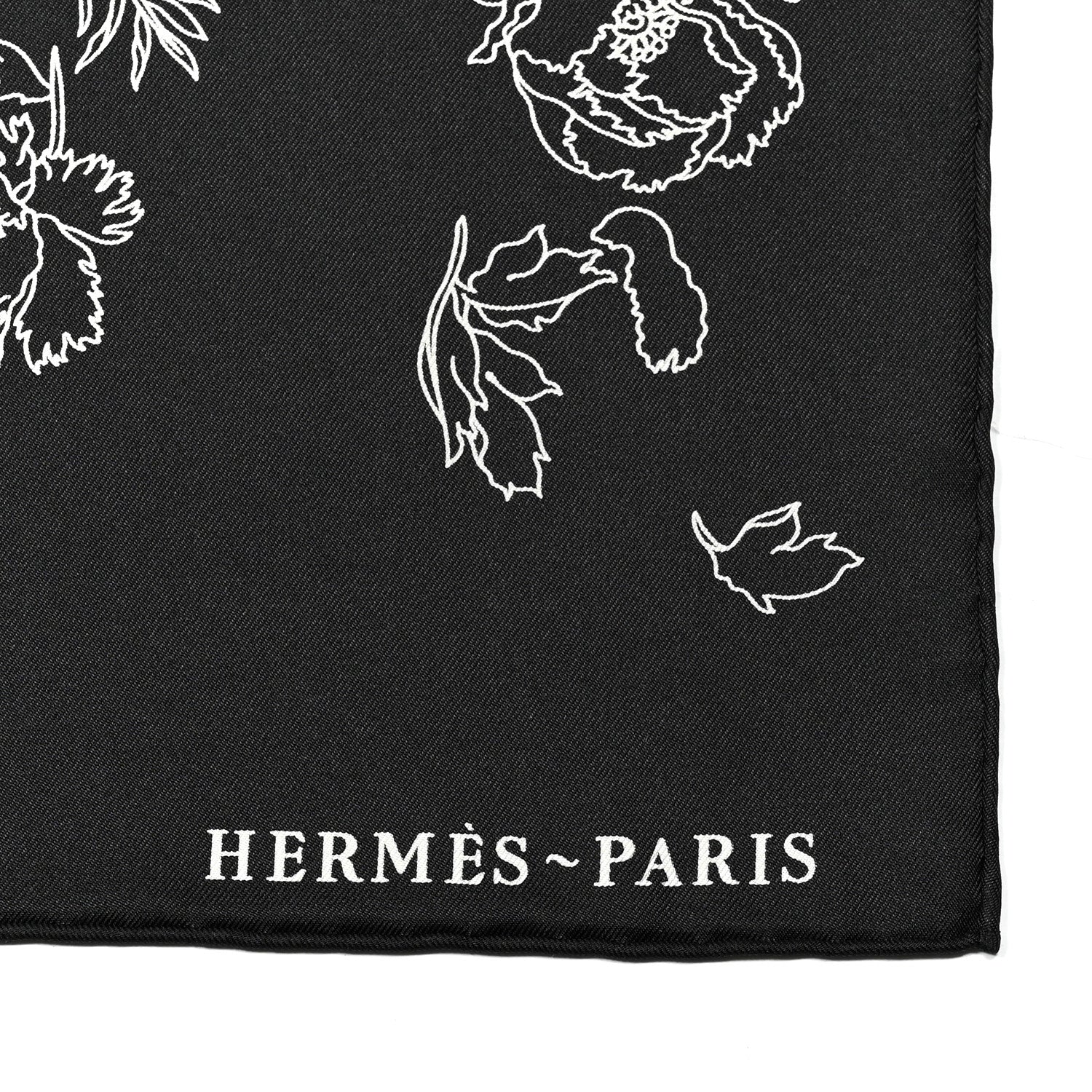 Hermes Silk Robe Legere Scarf 90 Black White 4 of 5
