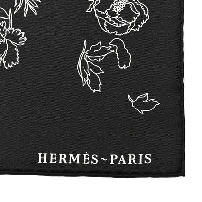 Hermes Silk Robe Legere Scarf 90 Black White 4 of 5