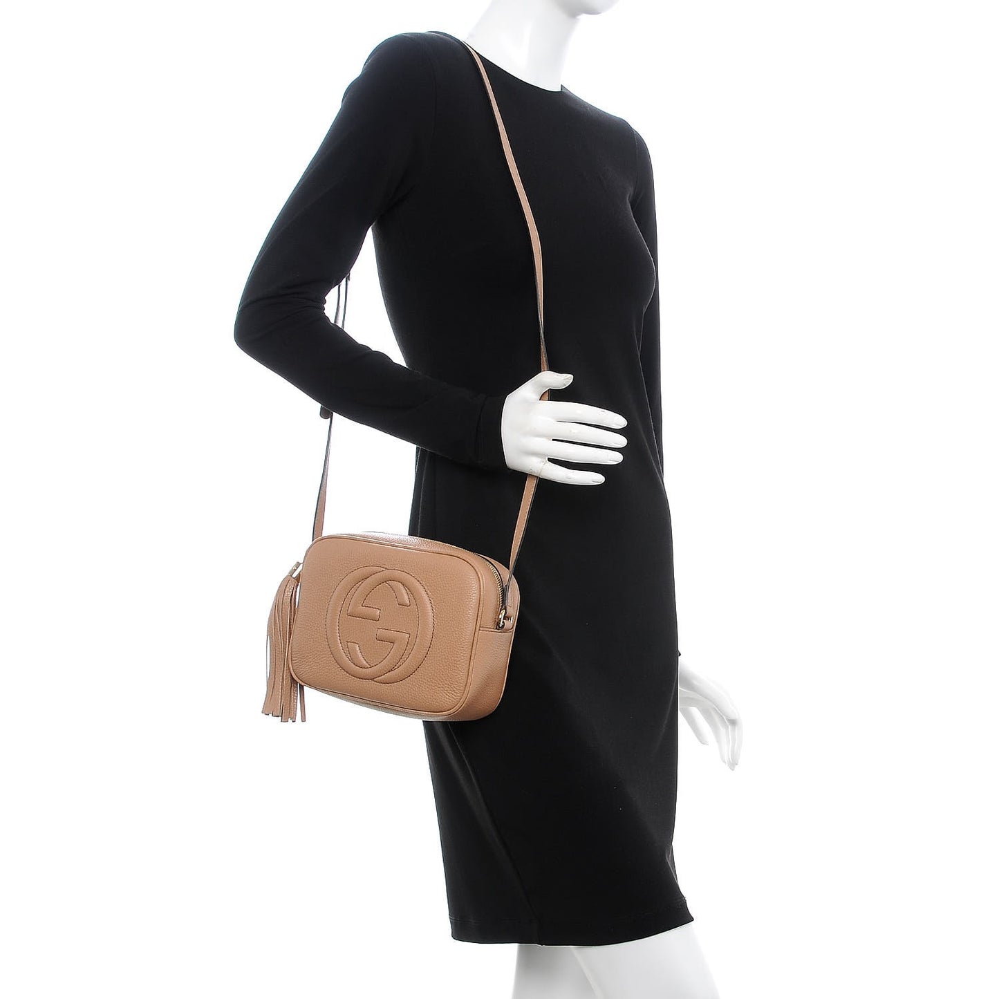 Pebbled Calfskin Small Soho Disco Bag Camelia