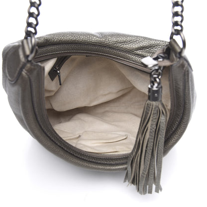 Gucci Metallic Pebbled Calfskin Medium Soho Chain Hobo Sasso 5 of 14