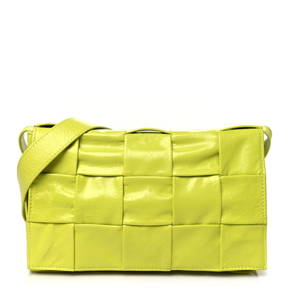 Bottega Veneta Paper Calfskin Maxi Intreccio Small Cassette Crossbody Bag Kiwi 1 of 10