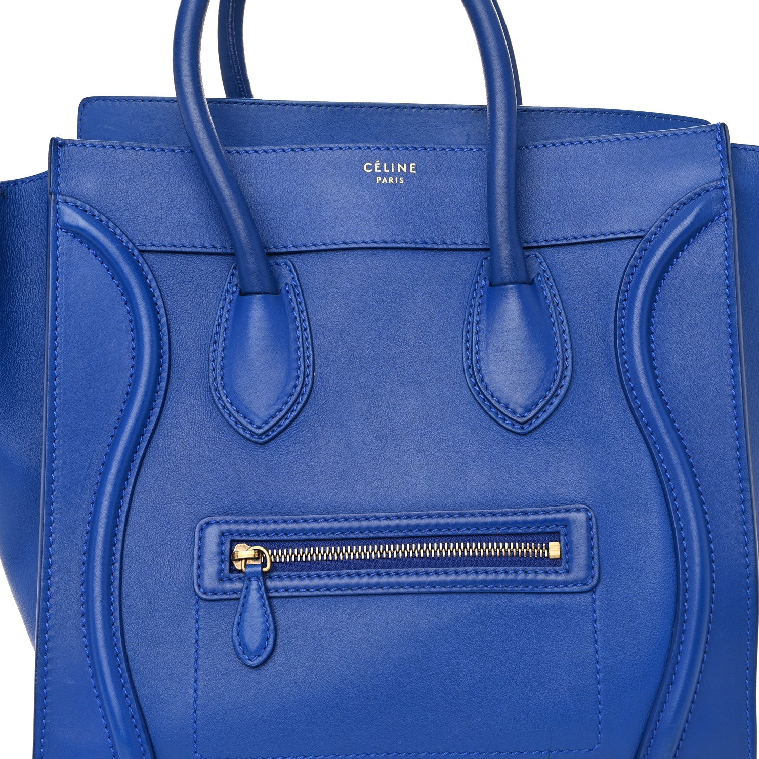 Celine Smooth Calfskin Mini Luggage Royal Blue 7 of 10