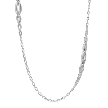 David Yurman Sterling Silver Diamond Wellesley Long Chain Link Necklace 1 of 5