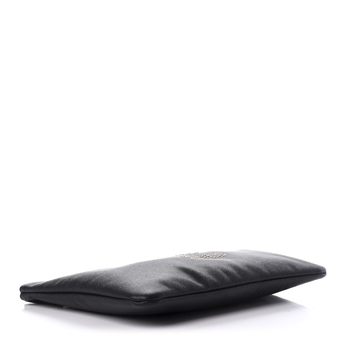 Caviar Studded Medium Deauville Pouch Black